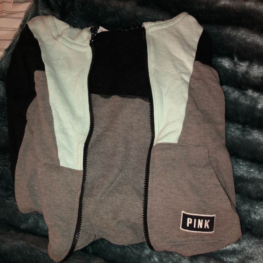 Pink crop zip up